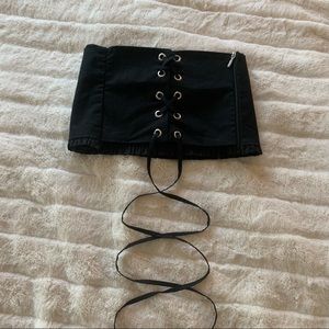 ZARA Lace Up Black Tube Top
